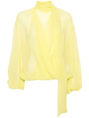 Blumarine chiffon-crepe silk blouse - Yellow