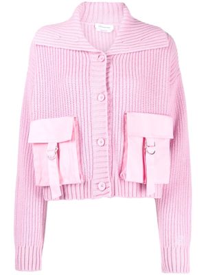 Blumarine chunky-knit wool cardigan - Pink