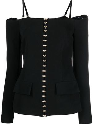 Blumarine cold-shoulder fitted jacket - Black