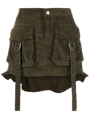 Blumarine cotton-blend cargo miniskirt - Green