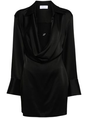 Blumarine cowl-neck satin mini dress - Black