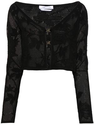 Blumarine crochet-knit cardigan - Black