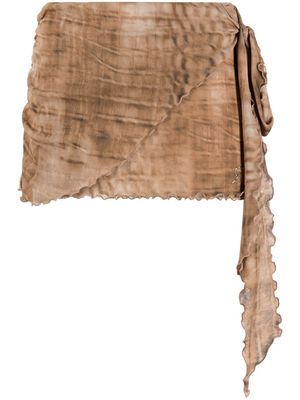 Blumarine crocodile-print wrap-style skirt - Brown