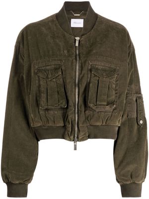 Blumarine cropped bomber jacket - Green