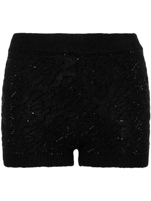 Blumarine crystal-embellished knitted shorts - Black
