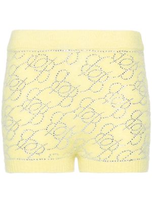 Blumarine crystal-embellished knitted shorts - Yellow