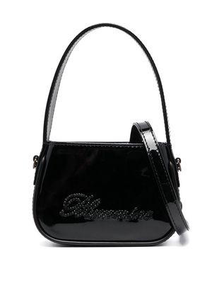 Blumarine crystal-embellished logo mini bag - Black