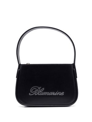 Blumarine crystal-embellished logo shoulder bag - Black
