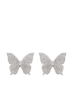 Blumarine crystal-embellished polished-finish earrings - Silver