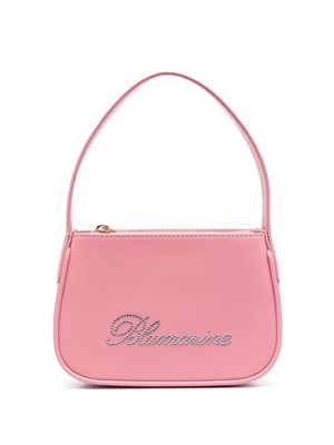 Blumarine crystal-logo leather handbag - Pink