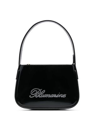 Blumarine crystal-logo patent-finish bag - Black