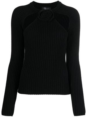 Blumarine cut-out detail wool sweater - Black