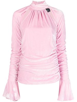 Blumarine cut-out velvet blouse - Pink
