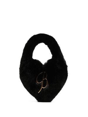 Blumarine Cutie faux-fur heart bag - Black