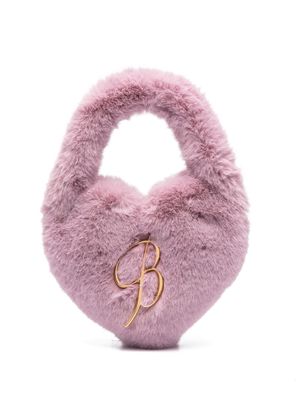 Blumarine Cutie faux-fur heart bag - Purple