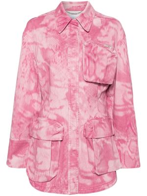 Blumarine distressed cargo denim jacket - Pink