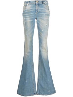 Blumarine distressed-finish flared jeans - Blue