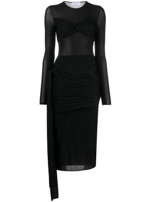 Blumarine draped-detail midi dress - Black