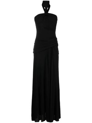 Blumarine draped halterneck maxi dress - Black