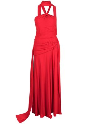 Blumarine draped halterneck maxi dress - Red