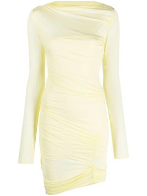 Blumarine draped long-sleeve minidress - Yellow
