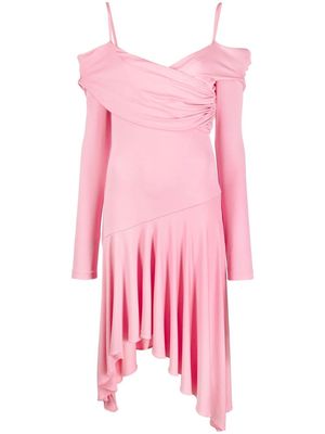 Blumarine draped off-shoulder midi dress - Pink