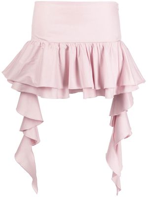 Blumarine draped peplum mini skirt - Pink