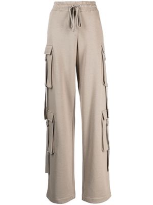 Blumarine drawstring cotton cargo trousers - Grey
