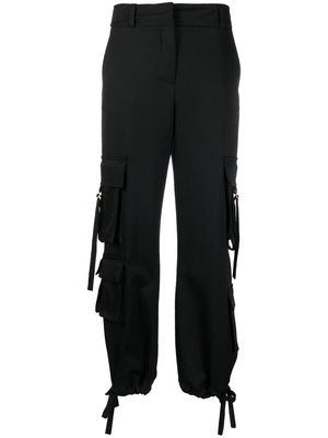 Blumarine drawstring straight-leg cargo trousers - Black