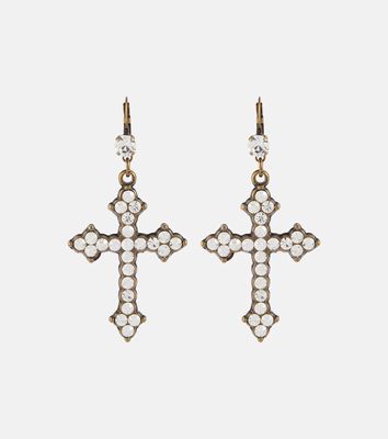 Blumarine Embellished cross earrings