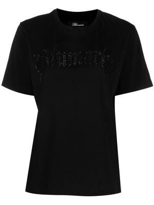 Blumarine embellished-logo cotton T-shirt - Black