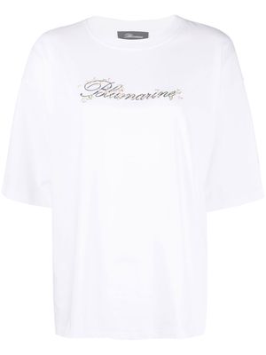 Blumarine embroidered-logo detail T-shirt - White