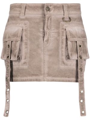 Blumarine faded-effect cargo miniskirt - Brown