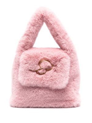 Blumarine faux-fur detail tote bag - Pink