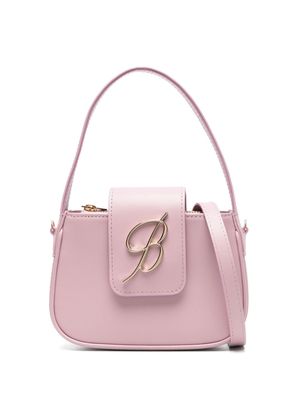 Blumarine Flap leather tote bag - Pink