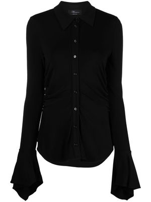 Blumarine flared-sleeve fitted shirt - Black