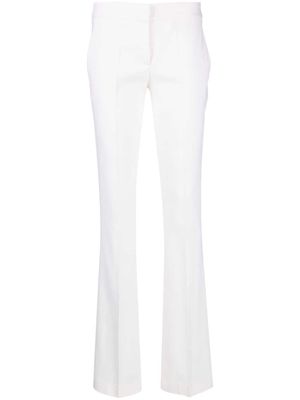 Blumarine flared wool-blend trousers - White