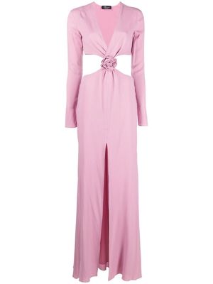 Blumarine floral-appliqué cut-out maxi dress - Pink