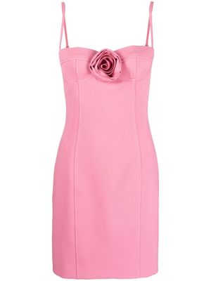 Blumarine floral-appliqué sleeveless minidress - Pink