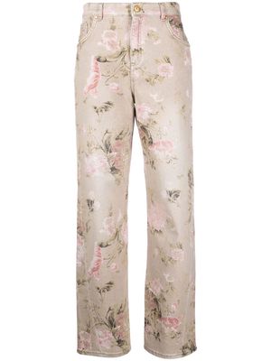 Blumarine floral-print jeans - Neutrals