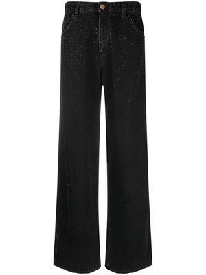 Blumarine gem-embellished straight-leg jeans - Black