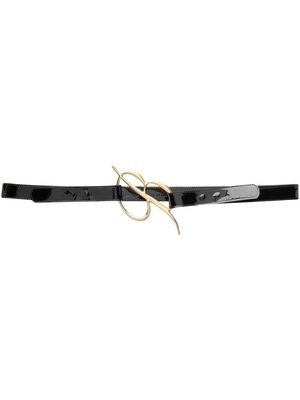 Blumarine gold-toned letter logo belt - Black