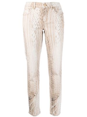 Blumarine graphic-print skinny jeans - Neutrals