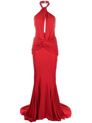 Blumarine halterneck cut-out gown - Red