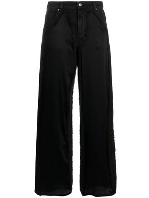 Blumarine high-waist satin-finish trousers - Black