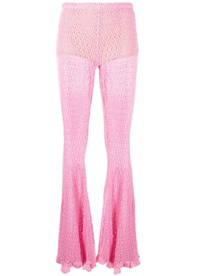 Blumarine knitted flared trousers - Pink