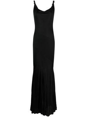 Blumarine knot-detail satin gown - Black