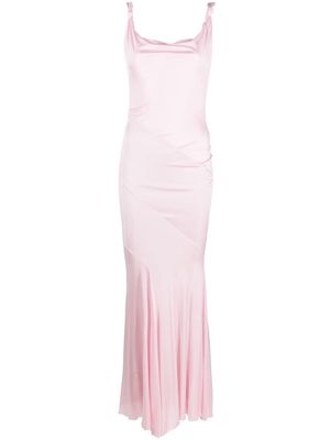 Blumarine knot-detail satin gown - Pink