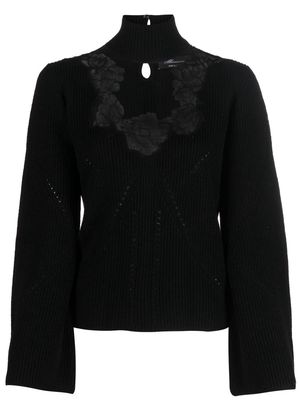 Blumarine lace-detail knitted top - Black