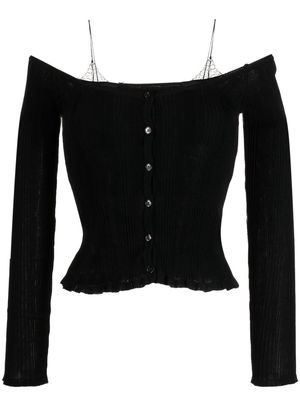 Blumarine lace-detail ribbed-knit two-piece set - Black